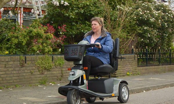 Mobility scooter in use