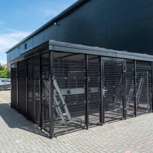 cycle store black v mesh cladding