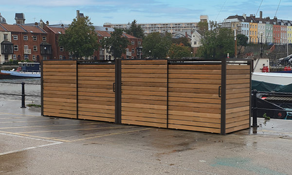 PBS2 Covered Bin Screen with Forest Cladding