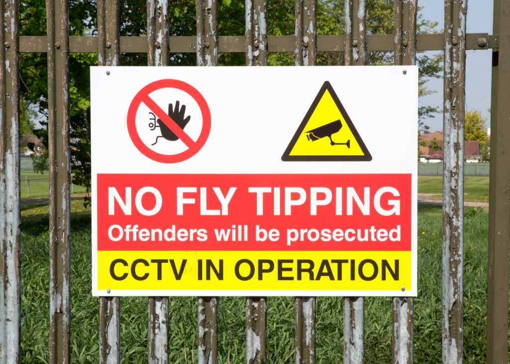 Fly-tipping prosecution warning sign