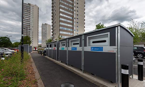Bin storage housings for waste & recycling