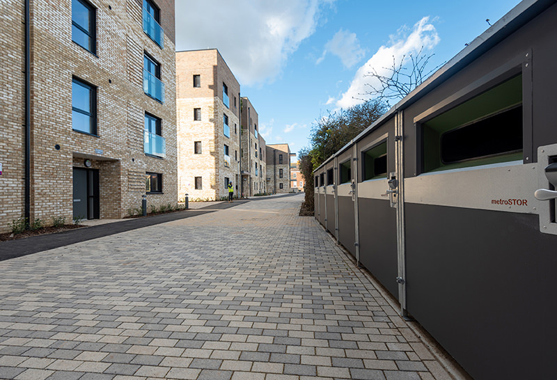Bin stores on new build housing development