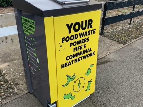 Food Waste Bin with Bespoke Graphic Wraps - Ravenscraig, Kirkcaldy