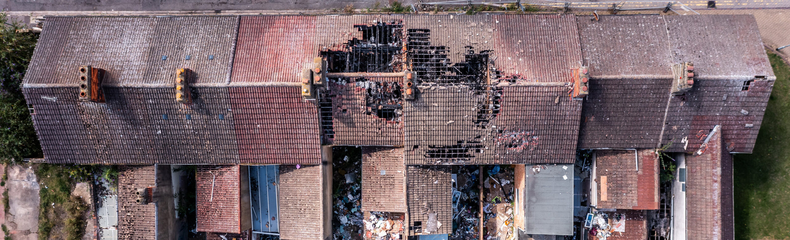 Fire damaged homes