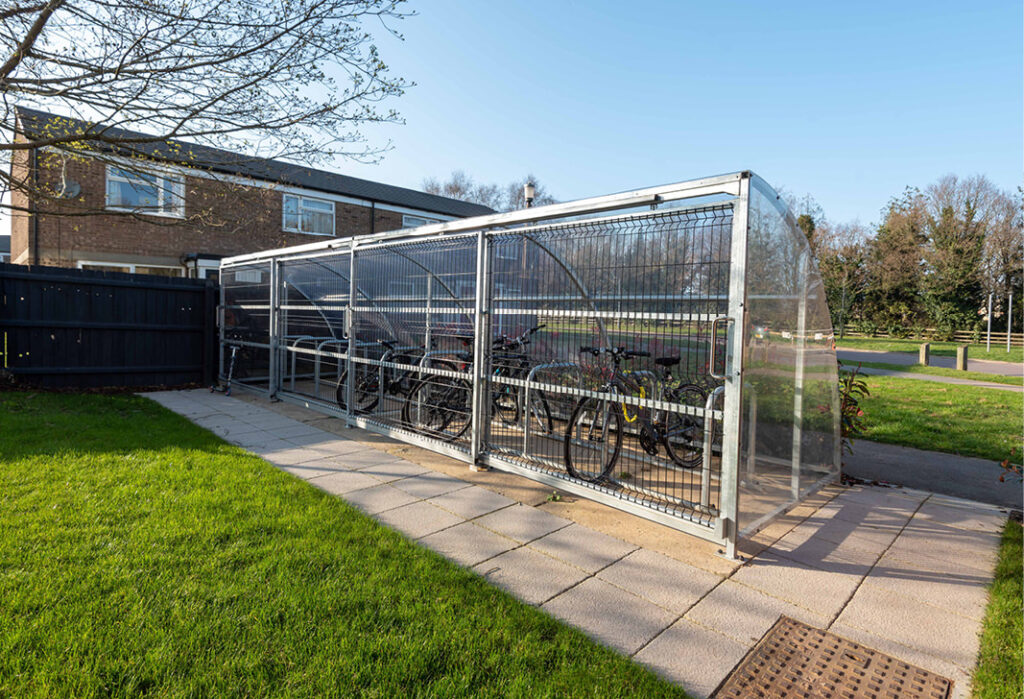Secure bike storage hub