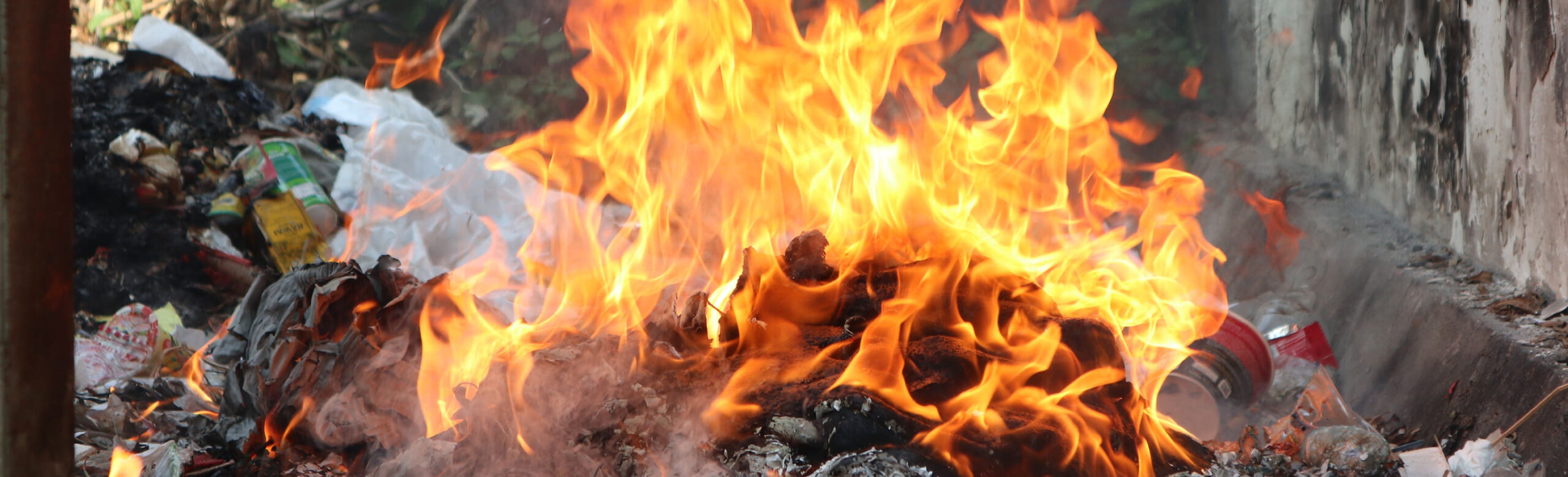 Refuse fire near high-rise flats