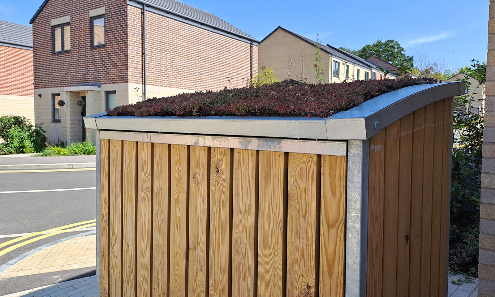 Green roof bin stores