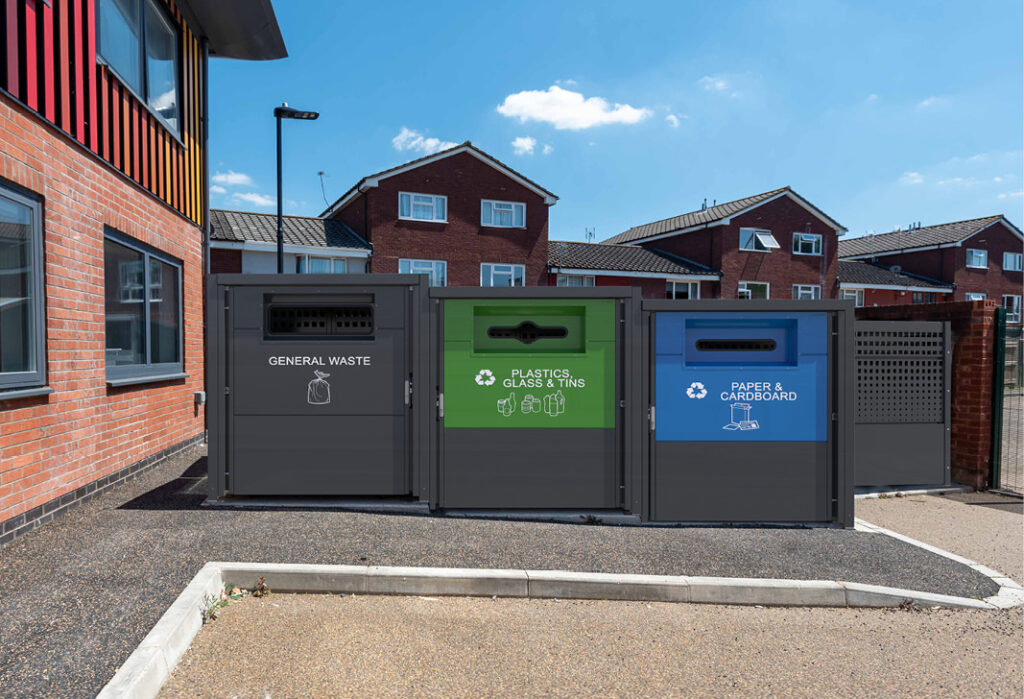 Waste and recycling bin housings