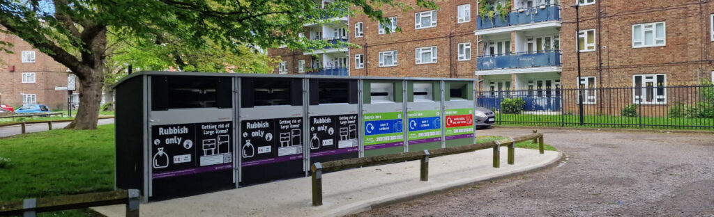 Waste and recycling bin housings